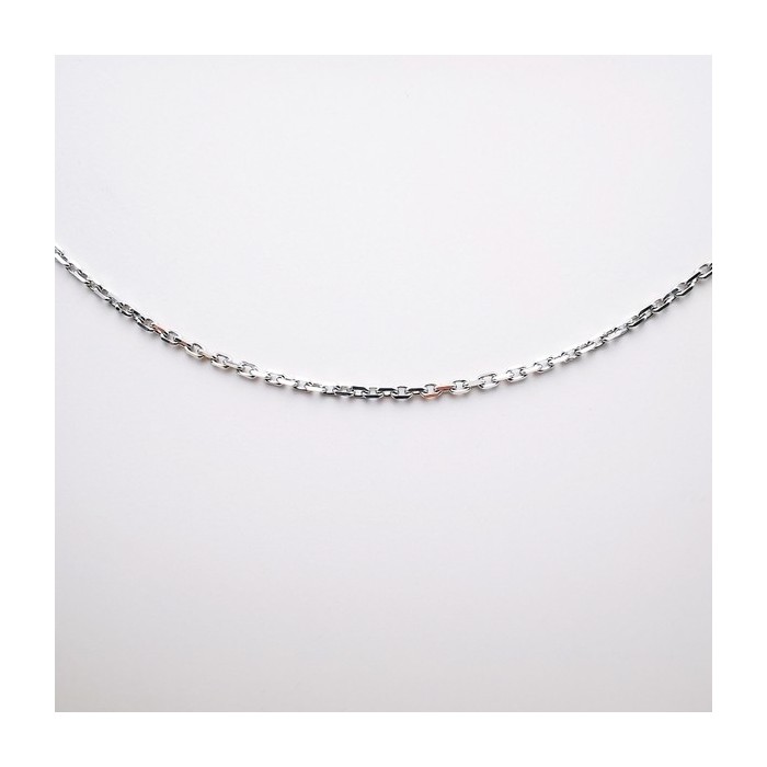 Chaîne 50 cm Or blanc 750 - 18 carats Maille Forçat  2.45 grammes