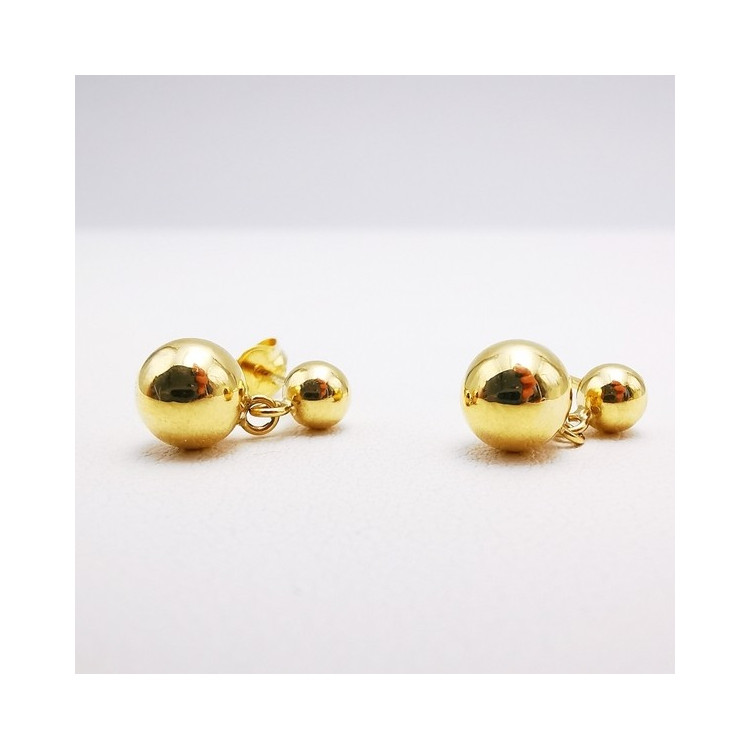 Boucles d'Oreilles Boules Or Jaune 750 - 18 carats