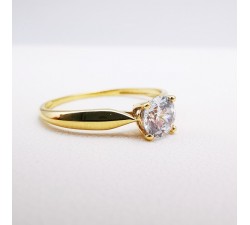 Bague Solitaire Oxyde de Zirconium Or Jaune 750 - 18 carats