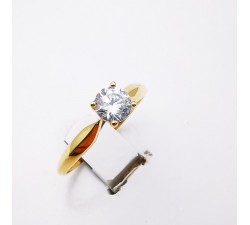 Bague Solitaire Oxyde de Zirconium Or Jaune 750 - 18 carats