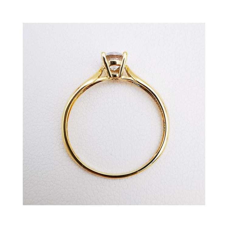 Bague Solitaire Oxyde de Zirconium Or Jaune 750 - 18 carats