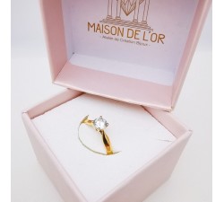 Bague Solitaire Oxyde de Zirconium Or Jaune 750 - 18 carats