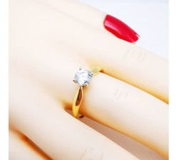 Bague Solitaire Oxyde de Zirconium Or Jaune 750 - 18 carats