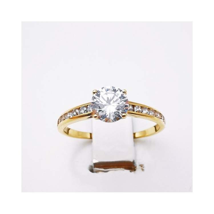Bague Vintage En Or Blanc 18 Carats Avec Oxyde De Zirconium – Taille 56, Ajustable