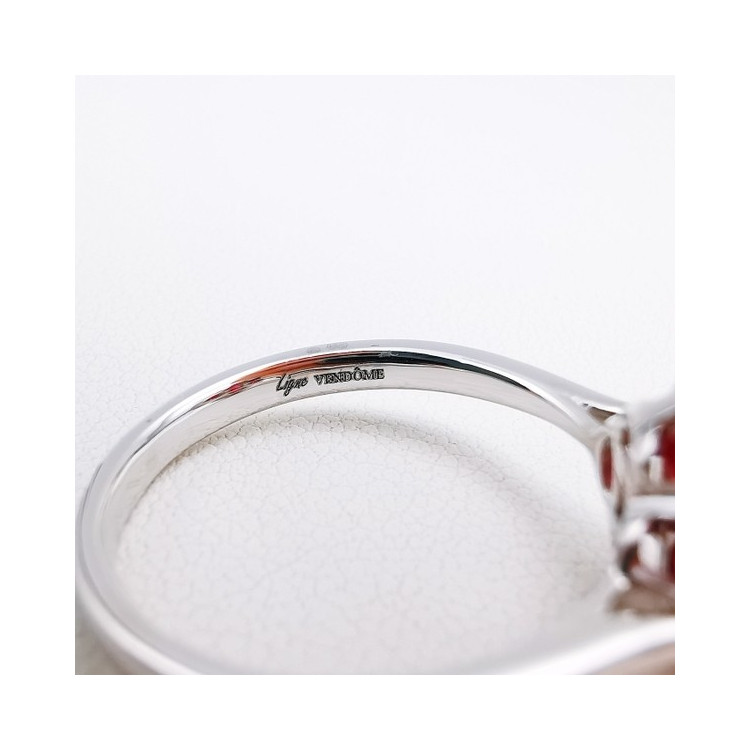Bague Trèfle Rubis Diamants Ligne Vendôme Or blanc 750 - 18 carats