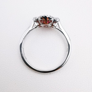 Bague Trèfle Rubis Diamants Ligne Vendôme Or blanc 750 - 18 carats
