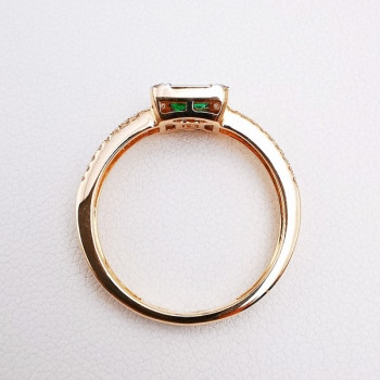 Bague Emeraudes Diamants Ligne Vendôme Or Rose 750 - 18 carats