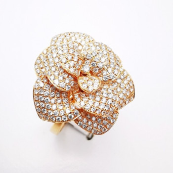 Bague Fleur Diamants Ligne Vendôme Or Rose 750 - 18 carats