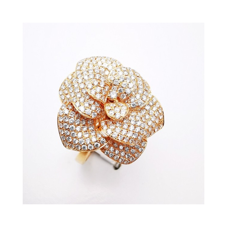 Bague Fleur Diamants Ligne Vendôme Or Rose 750 - 18 carats