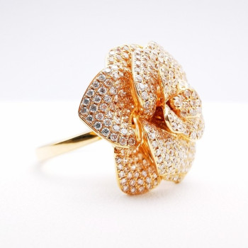 Bague Fleur Diamants Ligne Vendôme Or Rose 750 - 18 carats