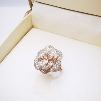 Bague Fleur Diamants Ligne Vendôme Or Rose 750 - 18 carats