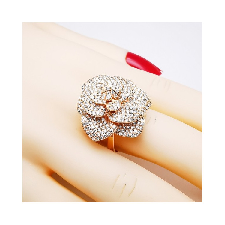 Bague Fleur Diamants Ligne Vendôme Or Rose 750 - 18 carats