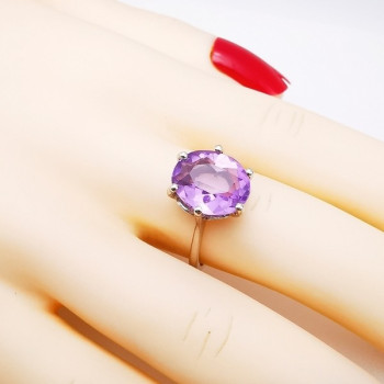 Bague Améthyste Or blanc 750 - 18 carats