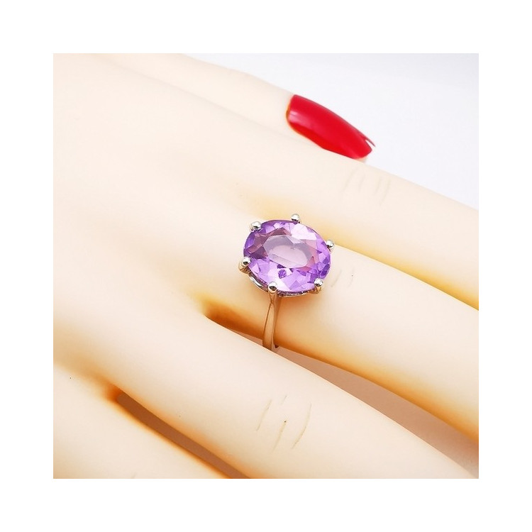 Bague Améthyste Or blanc 750 - 18 carats