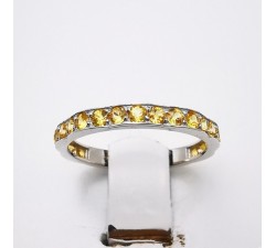 Alliance Nuage Saphirs Jaunes Or Blanc 750 - 18 carats