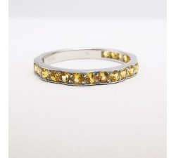 Alliance Nuage Saphirs Jaunes Or Blanc 750 - 18 carats