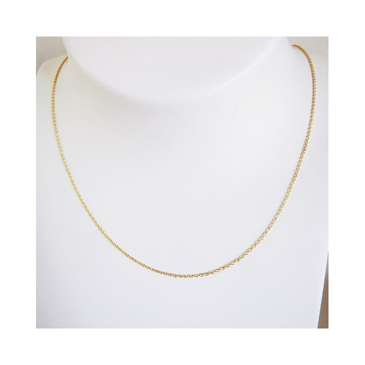 Chaîne 50 cm Or Jaune 750 - 18 carats Maille Forçat Rond 1.50 grammes