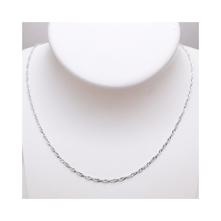 Collier Maille Singapour 40 cm Or Blanc 750 - 18 carats