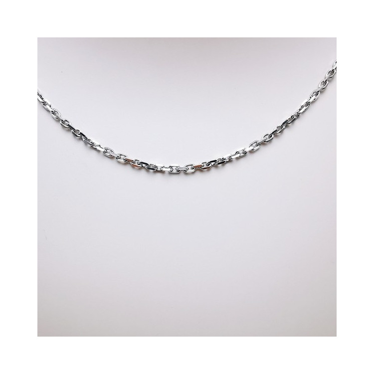 Chaîne 40 cm Or Blanc 750 - 18 carats Maille Forçat 5.10 Grammes