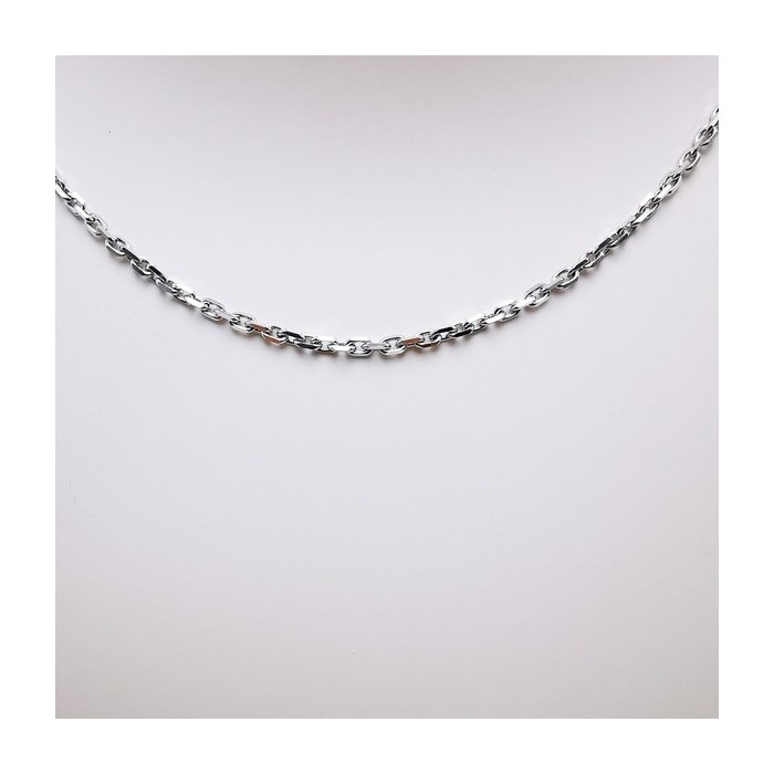 Chaîne 40 cm Or Blanc 750 - 18 carats Maille Forçat 5.10 Grammes
