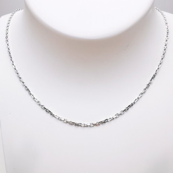 Chaîne 40 cm Or Blanc 750 - 18 carats Maille Forçat 5.10 Grammes
