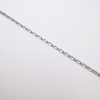 Chaîne 40 cm Or Blanc 750 - 18 carats Maille Forçat 5.10 Grammes