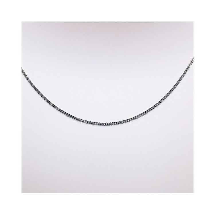 Chaîne 40 cm Or blanc 750 - 18 carats Maille Gourmette 1.90 Grammes
