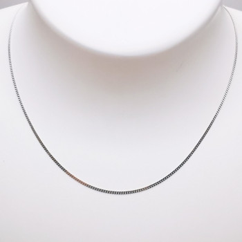 Chaîne 40 cm Or blanc 750 - 18 carats Maille Gourmette 1.90 Grammes
