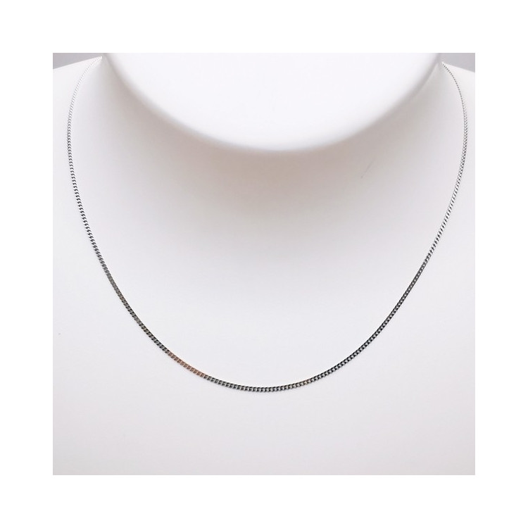 Chaîne 40 cm Or blanc 750 - 18 carats Maille Gourmette 1.90 Grammes