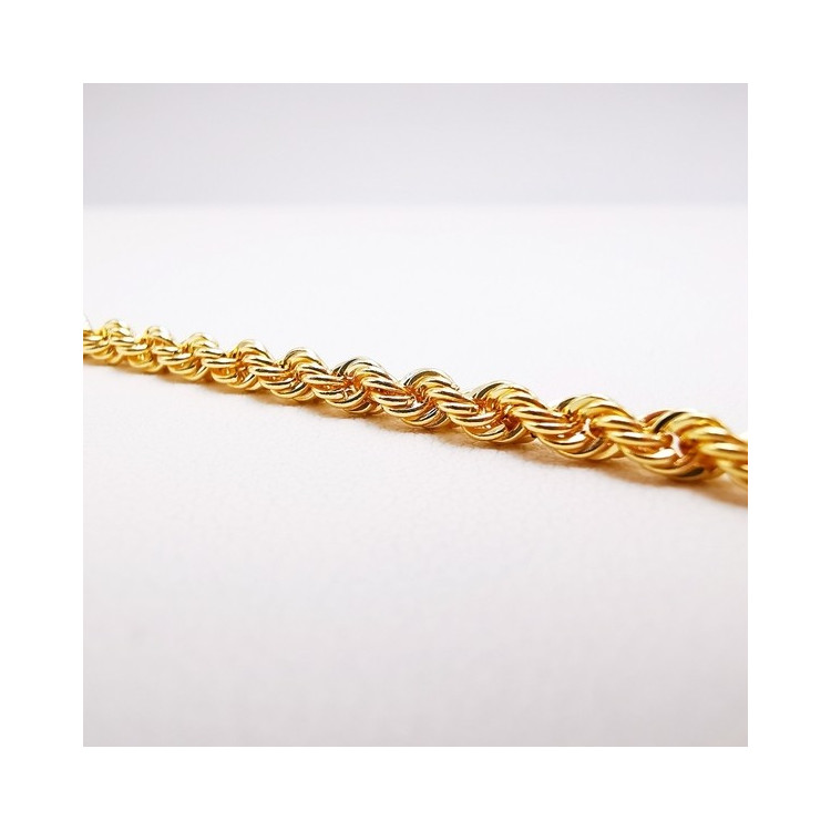 Bracelet Maille Corde Or Jaune 750 - 18 carats