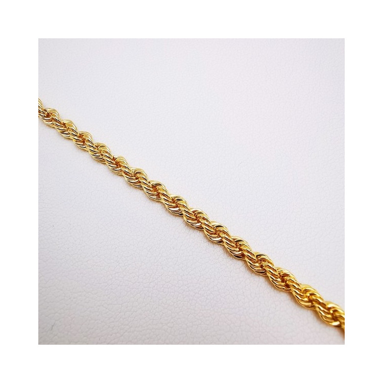 Bracelet Maille Corde Or Jaune 750 - 18 carats
