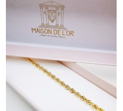 Bracelet Maille Corde Or Jaune 750 - 18 carats