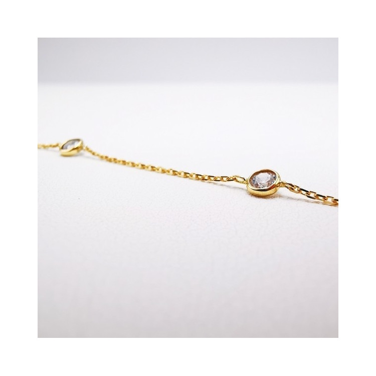 Bracelet Oxydes de Zirconium Or Jaune 750 - 18 carats