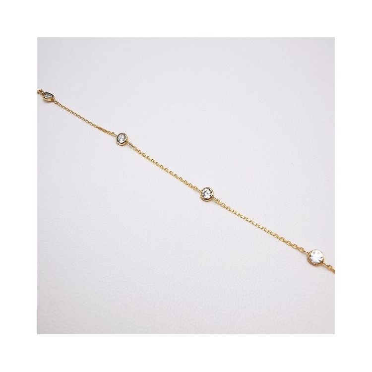 Bracelet Oxydes de Zirconium Or Jaune 750 - 18 carats