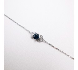 Bracelet Saphir Diamants Or Blanc 750 - 18 carats