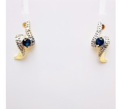 Boucles d'oreilles Saphir Or Jaune 750 - 18 carat (Bijou Occasion)