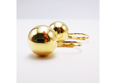 Boucles D'oreilles Double Boules En Or Jaune 9 Carats – Neuf Avec étiquettes, Jewellerybox