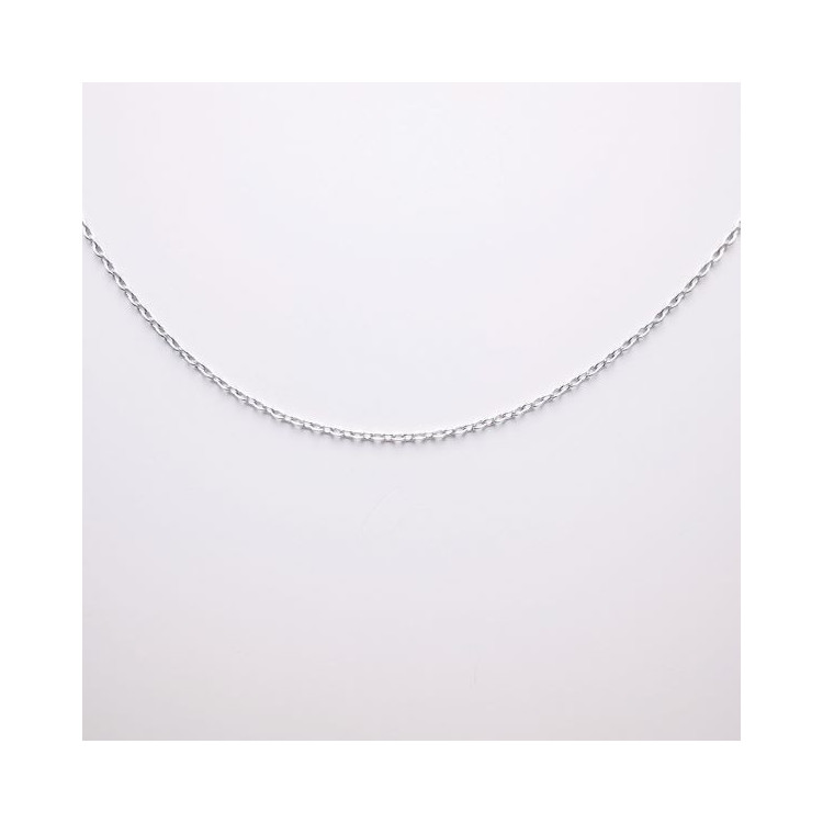 Chaîne 50 cm Or Blanc 750 - 18 carats Maille Forçat Rond 1.55 grammes