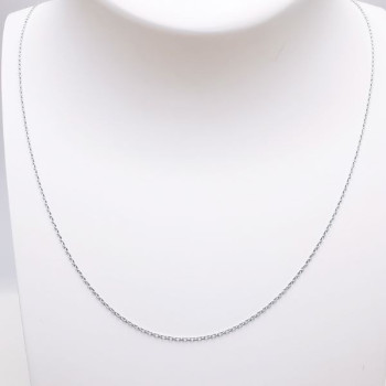 Chaîne 50 cm Or Blanc 750 - 18 carats Maille Forçat Rond 1.55 grammes