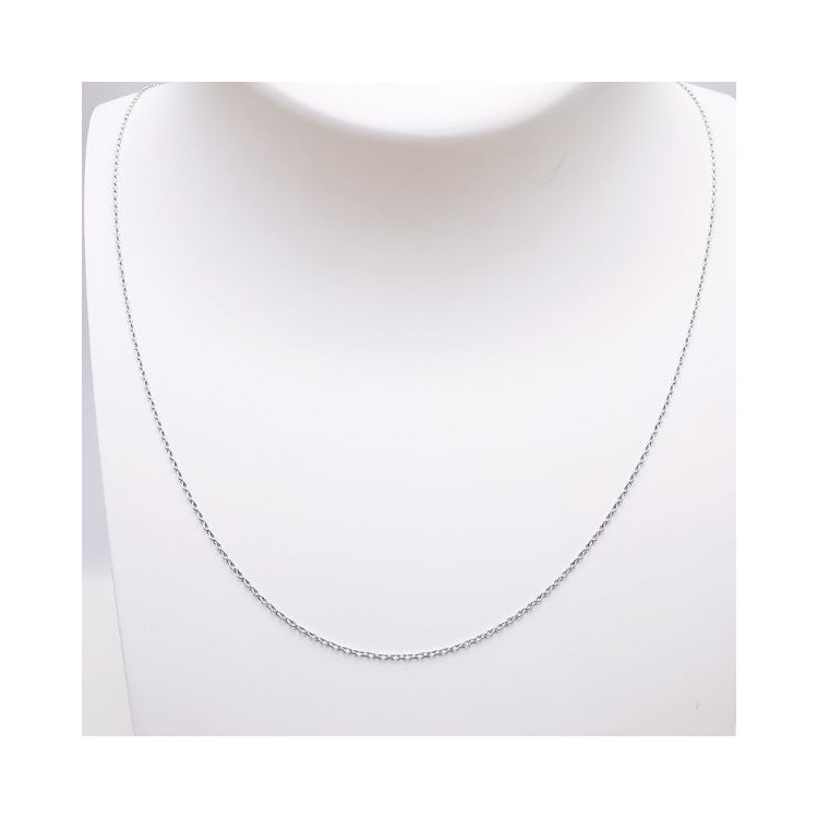 Chaîne 50 cm Or Blanc 750 - 18 carats Maille Forçat Rond 1.55 grammes