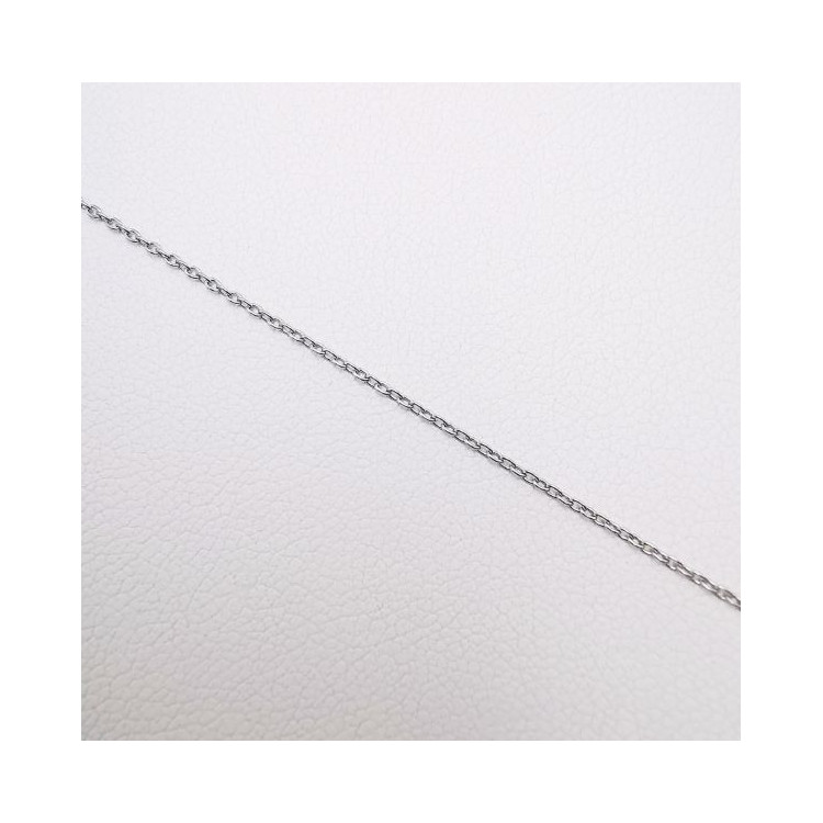 Chaîne 50 cm Or Blanc 750 - 18 carats Maille Forçat Rond 1.55 grammes