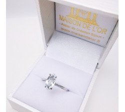 Bague Aigue Marine Or Blanc 750 - 18 carats