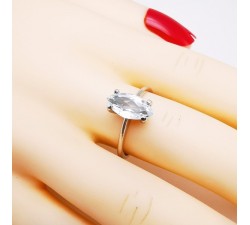 Bague Aigue Marine Or Blanc 750 - 18 carats