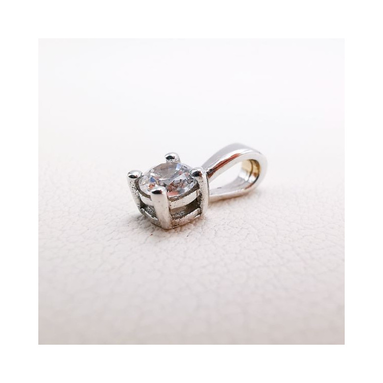 Pendentif Oxyde de Zirconium Or Blanc 750 - 18 carats