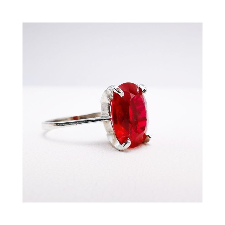 Bague Rubis Verneuil Or Blanc 750 - 18 carats