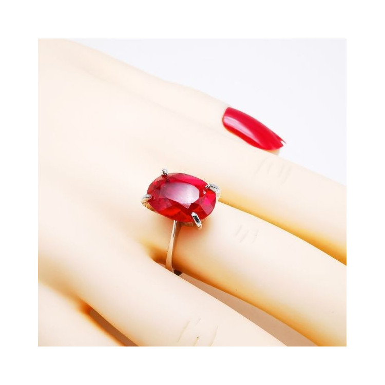 Bague Rubis Verneuil Or Blanc 750 - 18 carats