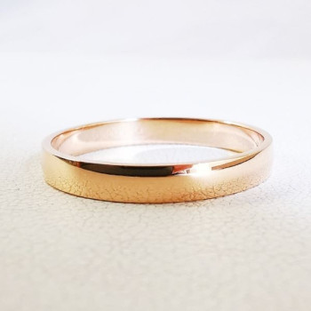 Alliance Hausmann 3 mm Or Rose 750 - 18 carats (demi bombée)