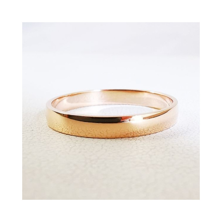 Alliance Hausmann 3 mm Or Rose 750 - 18 carats (demi bombée)