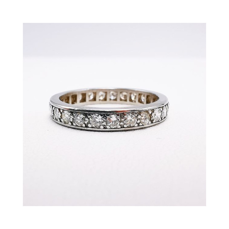 Alliance Tour Complet Diamants Or Blanc 750 - 18 carats (Bijou Occasion)
