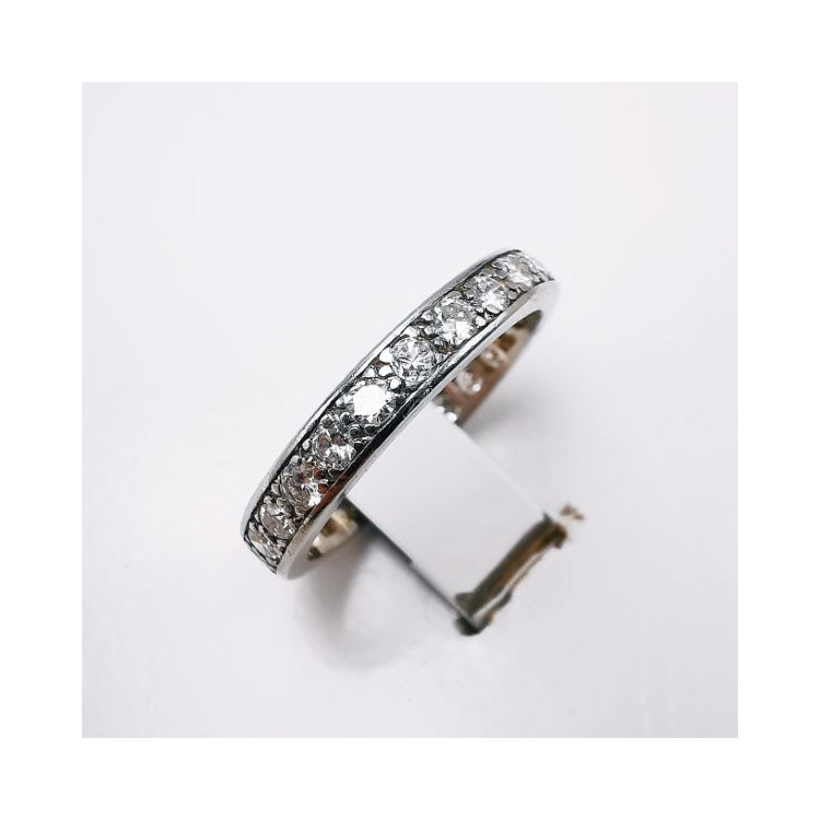 Alliance Tour Complet Diamants Or Blanc 750 - 18 carats (Bijou Occasion)
